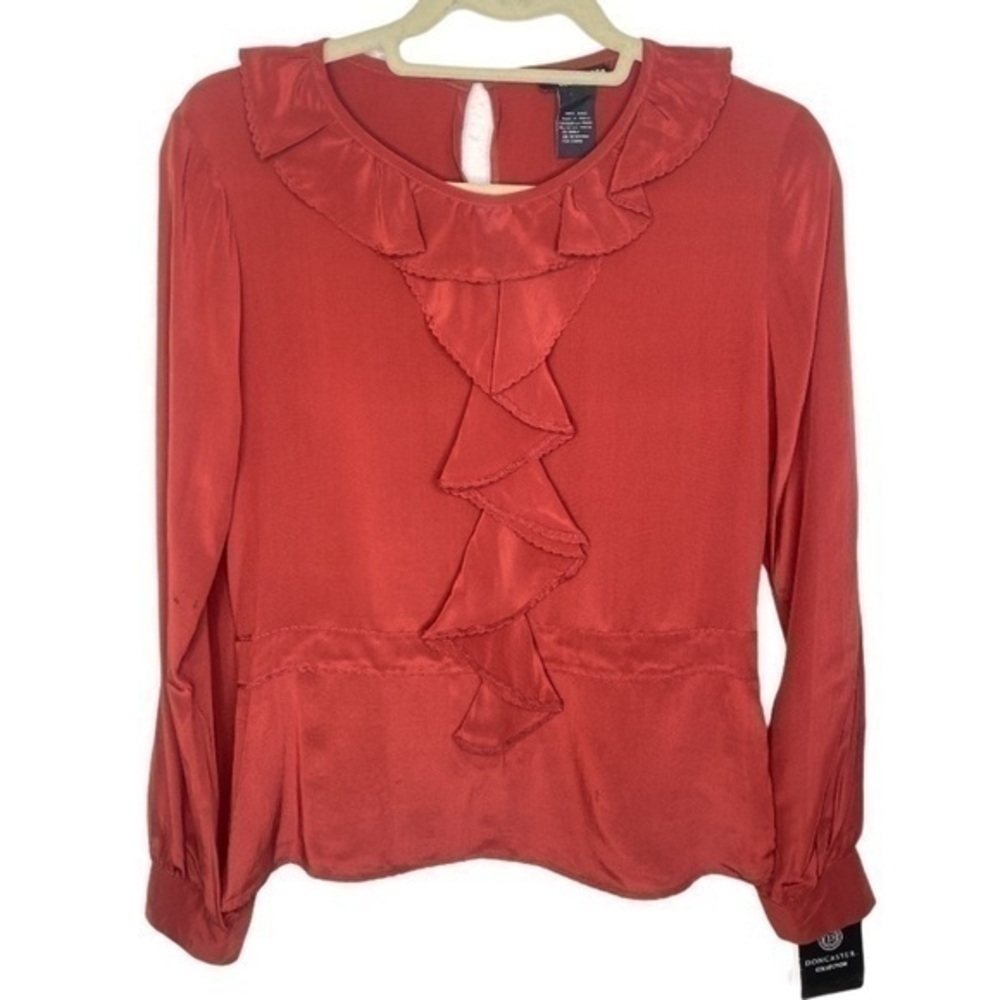 Doncaster Silk Ruffle Blouse Size Small NWT